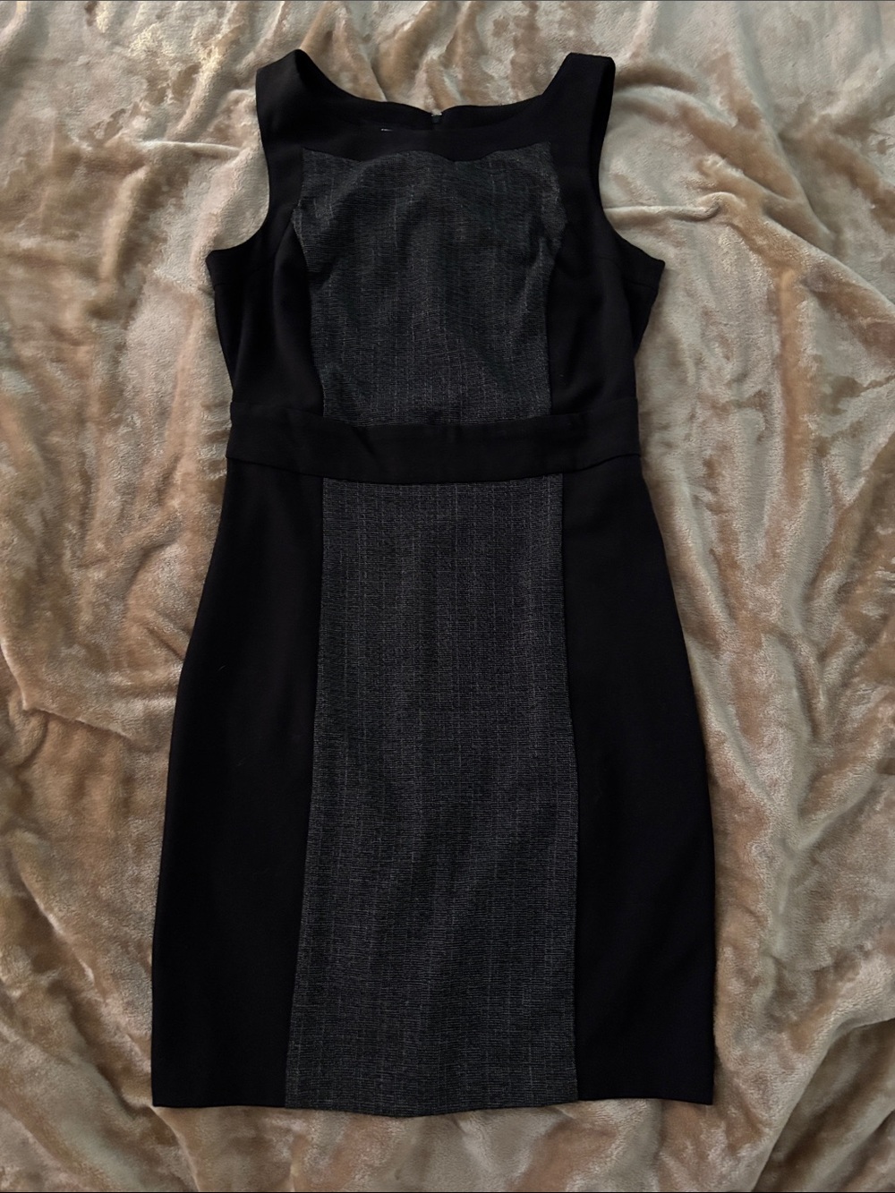Iz Byer Black Dress with Charcoal Center Panel